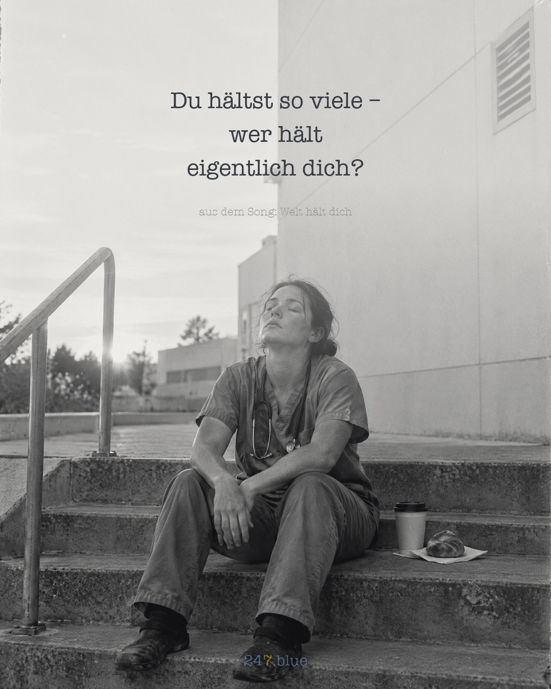 Bild zu „Welt hält dich“ mit der Liedzeile: Du hältst so viele – wer hält eigentlich dich?